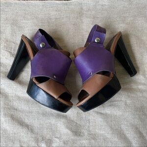 Marni Platform Purple & Taupe  Perp Toe sandal heels sienna Size 35